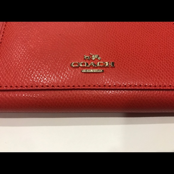 NWT COACH ACCORDION ZIP WALLET F54007 WATERMELON - Picture 7 of 8